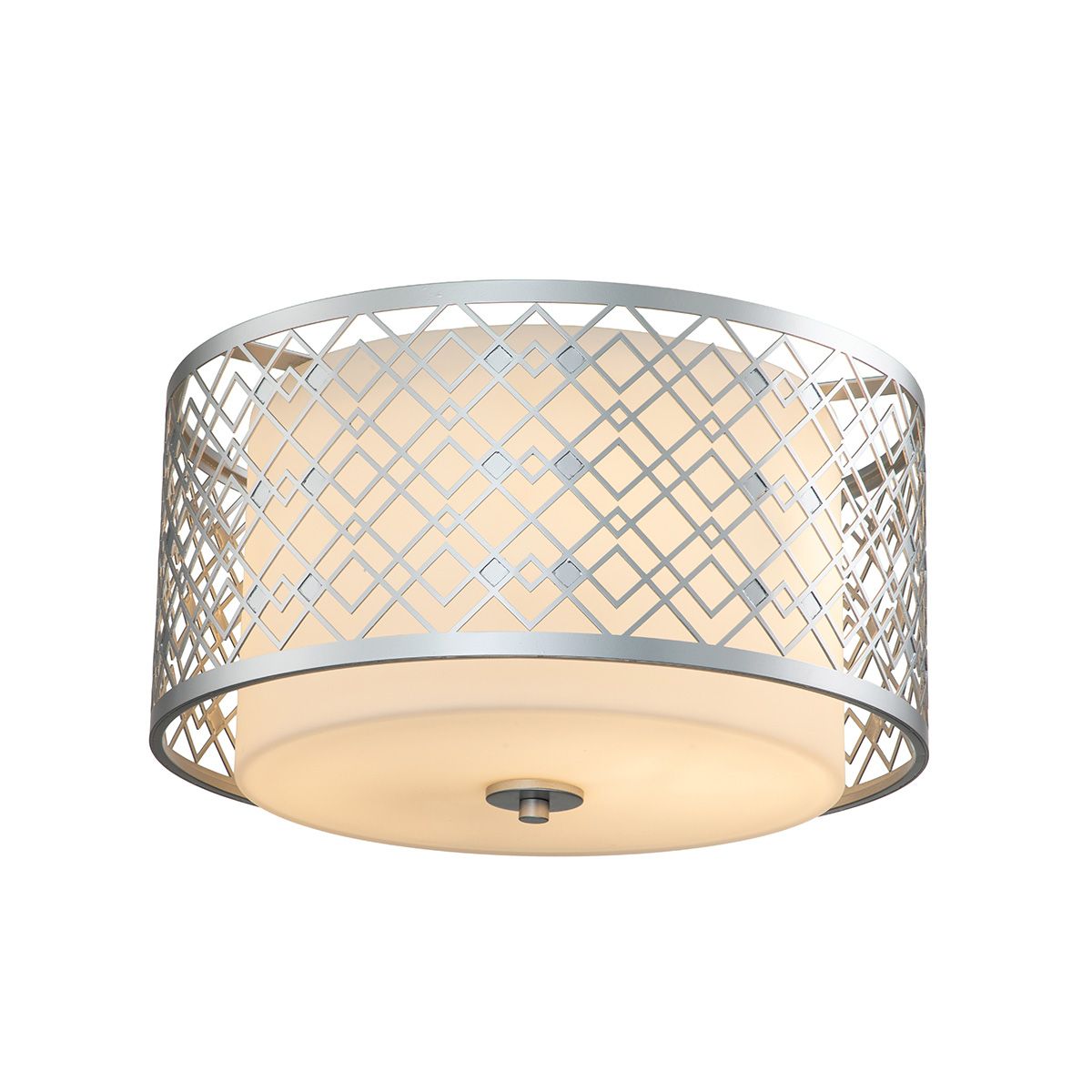 Ziggy 2lt Medium Flush - Lacquered Silver