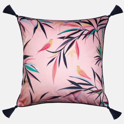 Pale Pink Bamboo Velvet Cushion