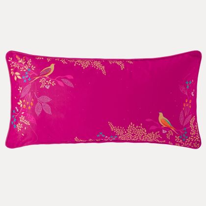 Pink Birds Velvet Cushion