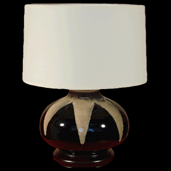 TL3002 - Black Glazed Stone Table Lamp