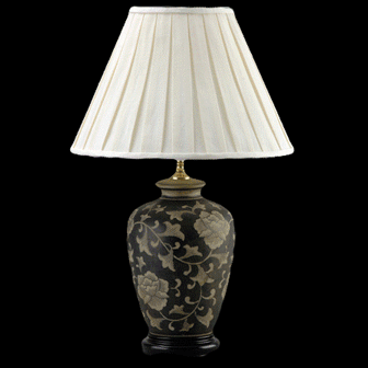 TL365 - Black Floral Pattern Table Lamp