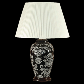 TL6998 - Black Grey Floral Table Lamp