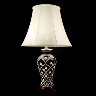 TL7091-7055 - Black Glaze Floral Table Lamp