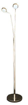 Adonis - LED Twin Head Floor Stand Lamp  - Satin Nickel