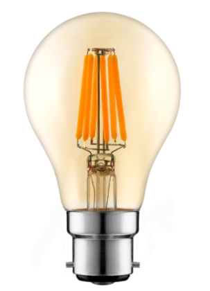 WESTLITE - A60 Amber 6W B22 Dimmable
