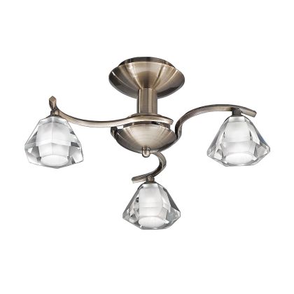 Modern 3-Light Pendant in Bronze Finish with Frosted Crystal Glass