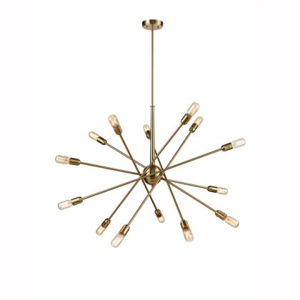 Old Gold 14-Light Chandelier with Adjustable Arms and Height