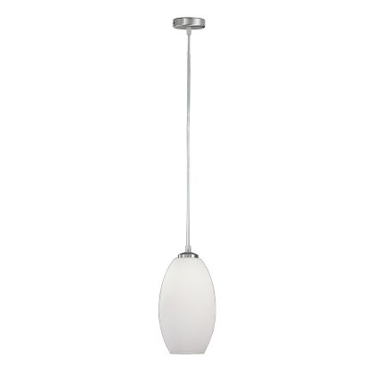 Satin Nickel Pendant Lamp with Opal Glass (Clear Cable)