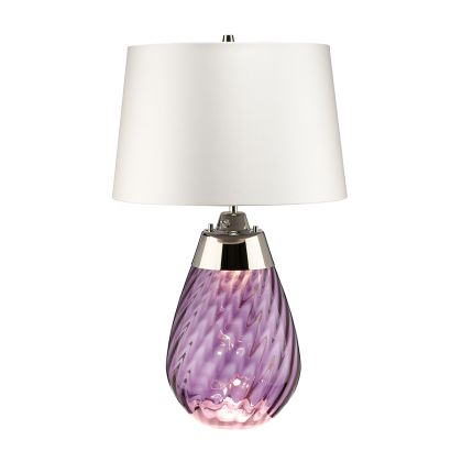 Lena 2 Light Small Plum Table Lamp with Off-white Shade