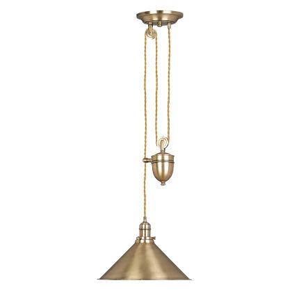 Provence 1 Light Rise and Fall Pendant - Aged Brass