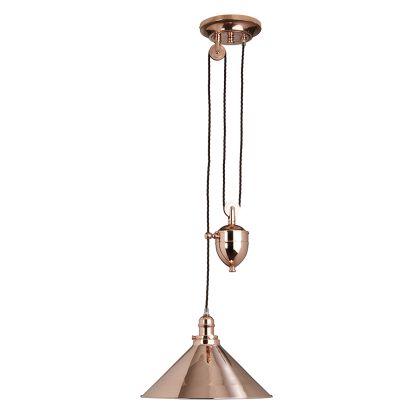 Provence 1 Light Rise and Fall Pendant - Polished Copper