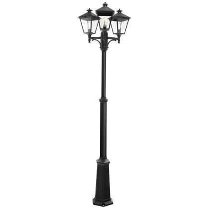 Turin 3 Light Triple Lamp Post - Black 