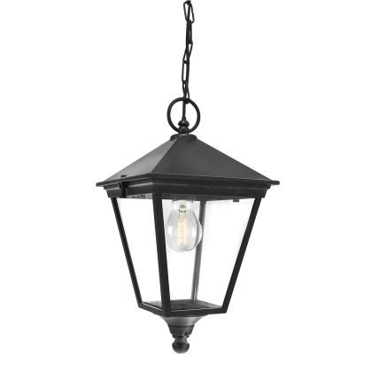 Turin 1 Light Chain Lantern - Black 