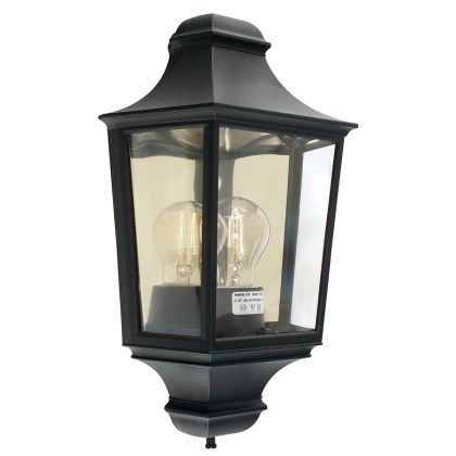 Turin 1 Light Half Lantern - Black 