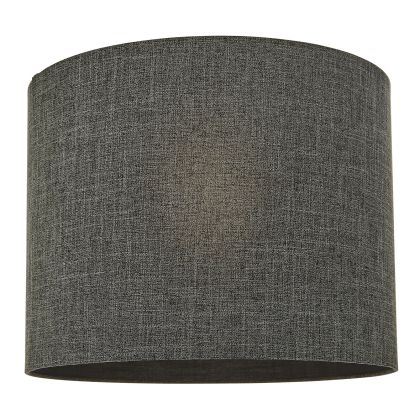 Sara 18-Inch Charcoal Faux Linen Cylinder Lamp Shade (Rolled Edge)