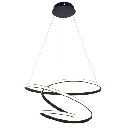 Dune 1-Light Black Pendant Light with Adjustable Height and White Diffuser