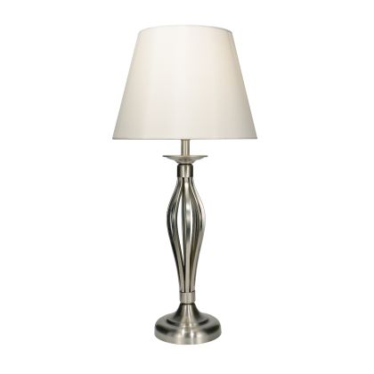 Bybliss Table Lamp Satin Chrome With Shade (Multipack)