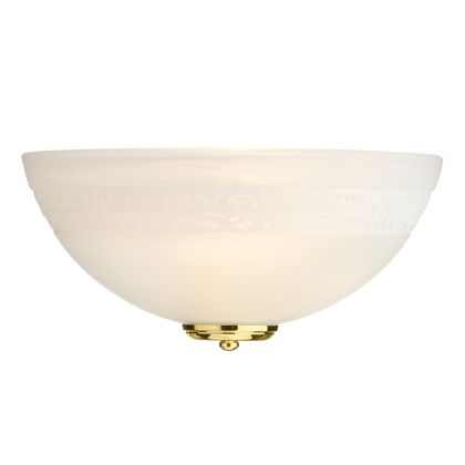 Damask Wall Light Alabaster Glass With Chrome/Brass Finial