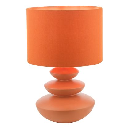 Discus Ceramic Floor Lamps Orange With Shade