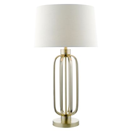 Lucie Floor Lamps Satin Brass With Shade