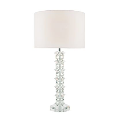 Mina Floor Lamps Polished Chrome & Crystal With Shade