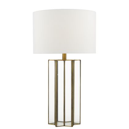 Osuna Floor Lamps Natural Brass Glass With Shade