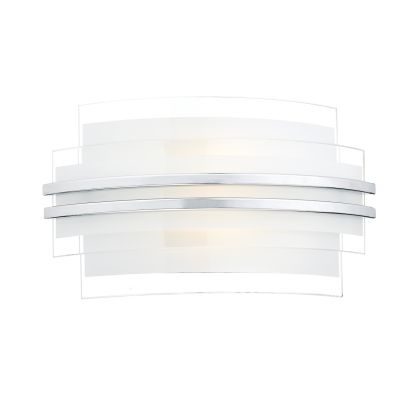 Sector Small Wall Light Frosted Glass Polished Chrome LED