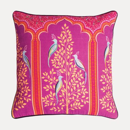 Scalloped Archways Embroidered Cushion
